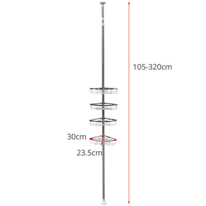 Eckregal Duschablage 105-320 cm silber