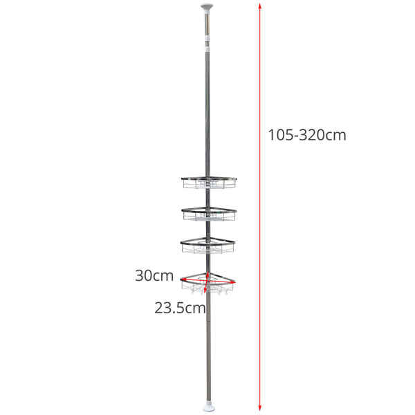 Eckregal Duschablage 105-320 cm silber