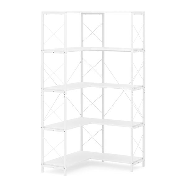 Eckregal AGATA mit 5 Ebenen 100 x 167 cm weiss