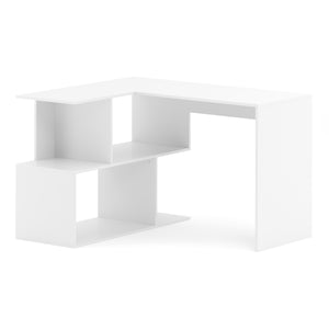 Eckschreibtisch ALBERTINA mit Regal 120 x 100 x 77 cm weiss