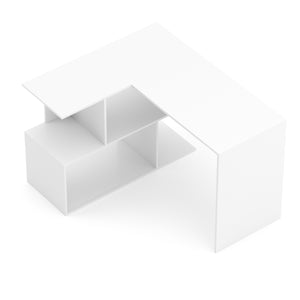 Eckschreibtisch ALBERTINA mit Regal 120 x 100 x 77 cm weiss