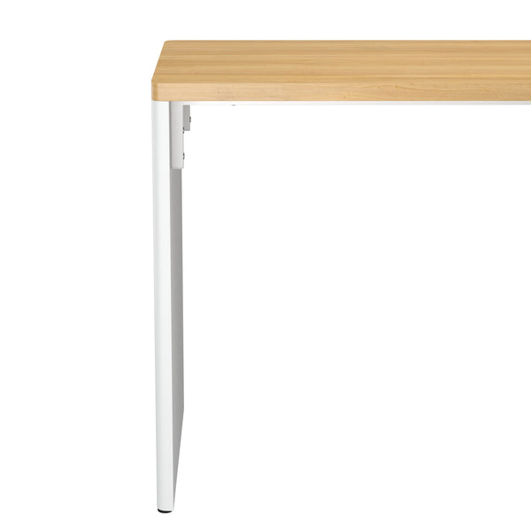Eckschreibtisch ANHEL mit 2 Schubladen 117 x 90 x 76 cm natur/weiss