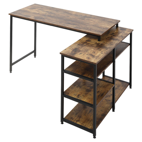 Eckschreibtisch Computer Schreibtisch Rustik Braun 135x90x79cm