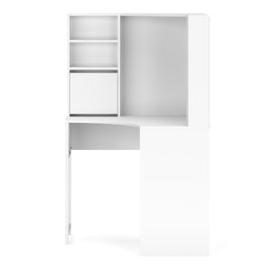 Eckschreibtisch EMIL mit Regal 85 x 85 x 142 cm weiss
