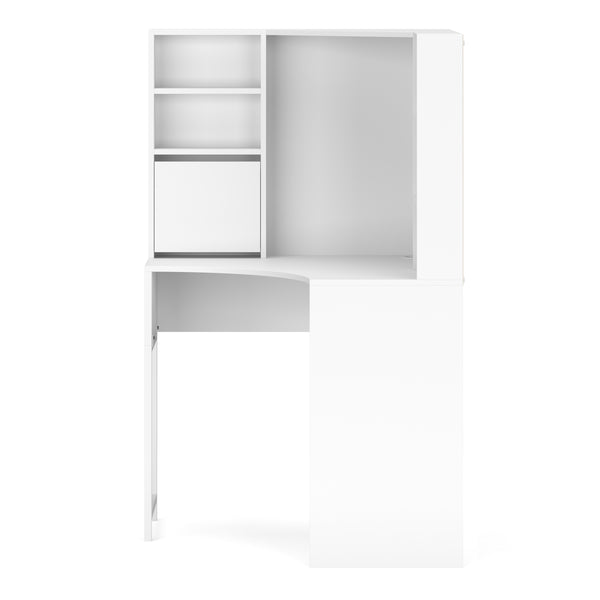 Eckschreibtisch EMIL mit Regal 85 x 85 x 142 cm weiss