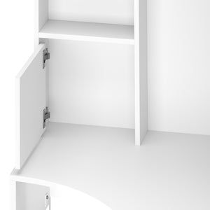 Eckschreibtisch EMIL mit Regal 85 x 85 x 142 cm weiss