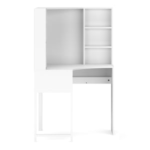 Eckschreibtisch EMIL mit Regal 85 x 85 x 142 cm weiss