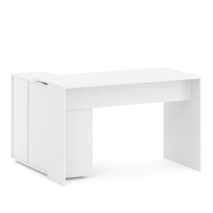 Eckschreibtisch STUARD mit Stauraum 120 x 106 x 75 cm weiss