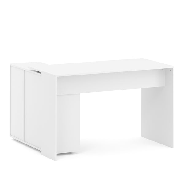 Eckschreibtisch STUARD mit Stauraum 120 x 106 x 75 cm weiss