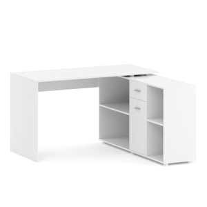 Eckschreibtisch STUARD mit Stauraum 130 x 130 x 75 cm weiss