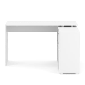 Eckschreibtisch STUARD mit Stauraum 130 x 130 x 75 cm weiss