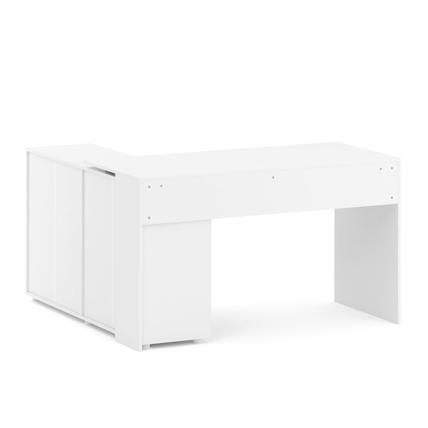 Eckschreibtisch STUARD mit Stauraum 130 x 130 x 75 cm weiss