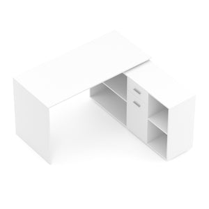 Eckschreibtisch STUARD mit Stauraum 130 x 130 x 75 cm weiss