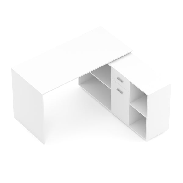 Eckschreibtisch STUARD mit Stauraum 130 x 130 x 75 cm weiss