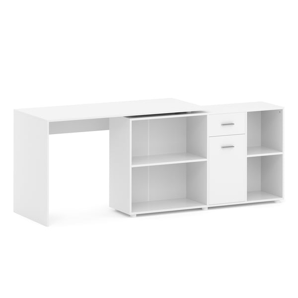 Eckschreibtisch STUARD mit Stauraum 130 x 130 x 75 cm weiss