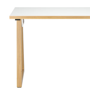 Eckschreibtisch TAUREN mit Schubladen 140 x 110 x 76 cm weiss/natur