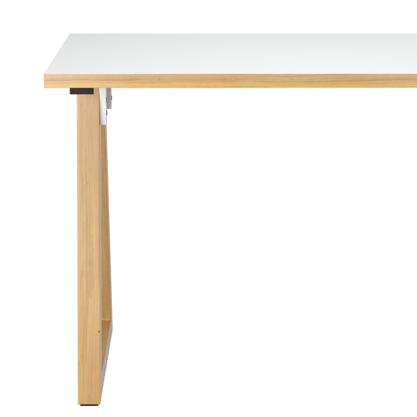 Eckschreibtisch TAUREN mit Schubladen 140 x 110 x 76 cm weiss/natur