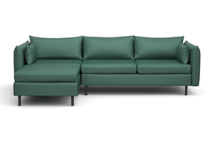 Ecksofa AIDEN links dunkelgrün