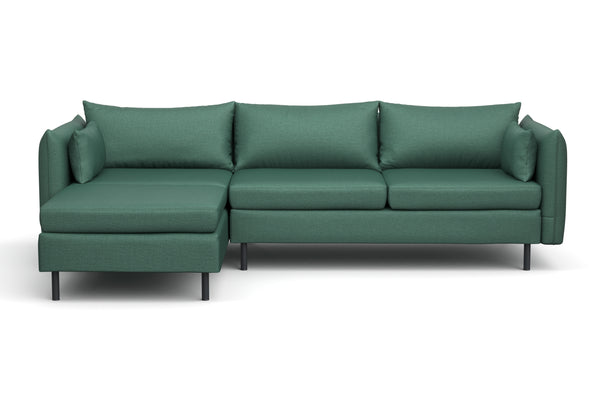 Ecksofa AIDEN links dunkelgrün
