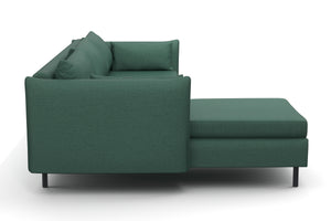 Ecksofa AIDEN links dunkelgrün