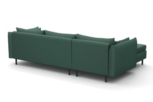 Ecksofa AIDEN links dunkelgrün