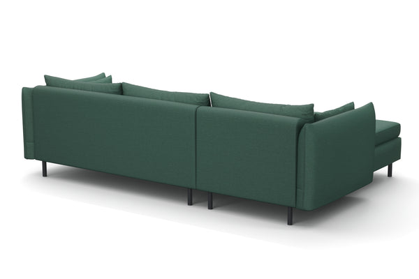 Ecksofa AIDEN links dunkelgrün