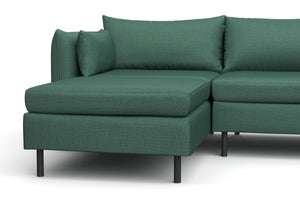 Ecksofa AIDEN links dunkelgrün