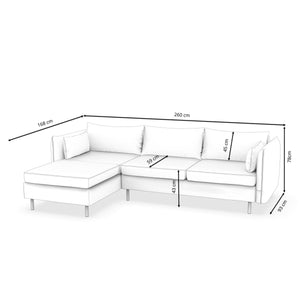 Ecksofa AIDEN links grau