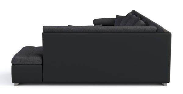 Sofa ARIA links grau/schwarz