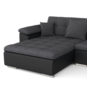 Sofa ARIA links grau/schwarz