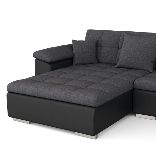 Sofa ARIA links grau/schwarz