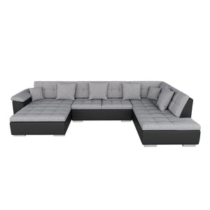 Ecksofa """"ARIA"""", schwarz/grau, links