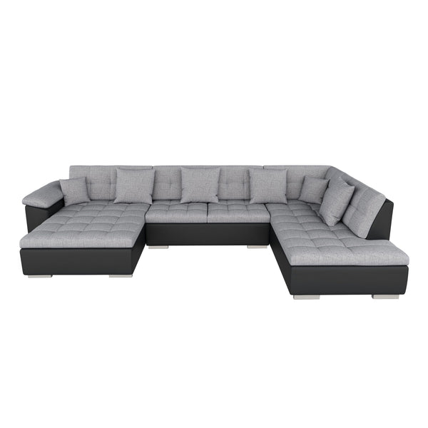 Ecksofa """"ARIA"""", schwarz/grau, links