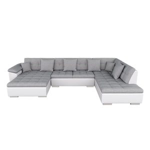Ecksofa """"ARIA"""", weiss/grau, links