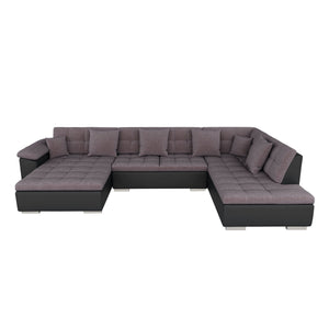 Ecksofa ARIA links taupe/schwarz