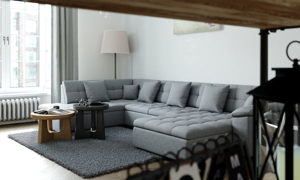 Ecksofa ARIA links grau