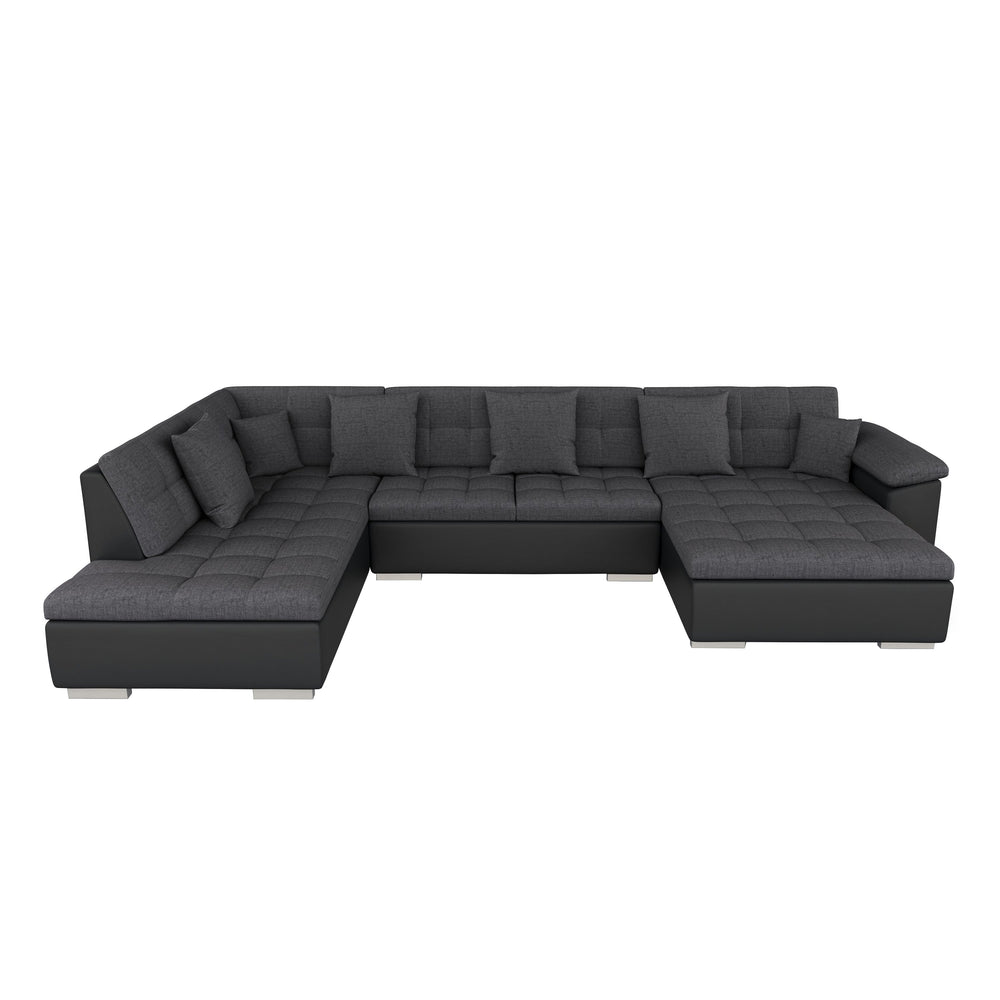 Divano ARIA destro grigio/nero
