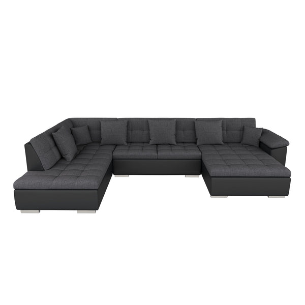 Sofa ARIA rechts grau/schwarz