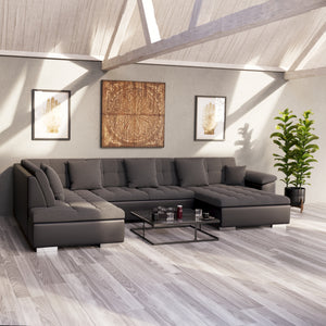 Sofa ARIA rechts grau/schwarz