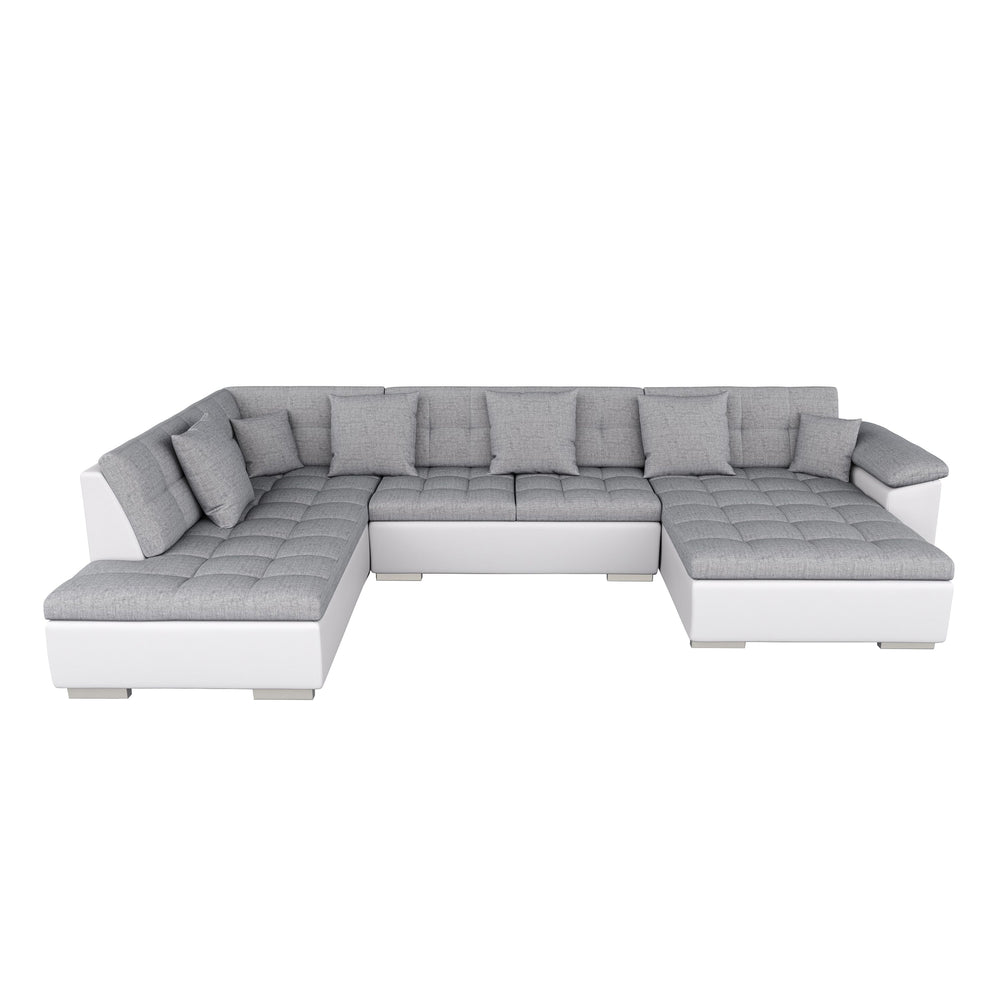 Divano angolare """""ARIA"""", bianco/grigio, destro