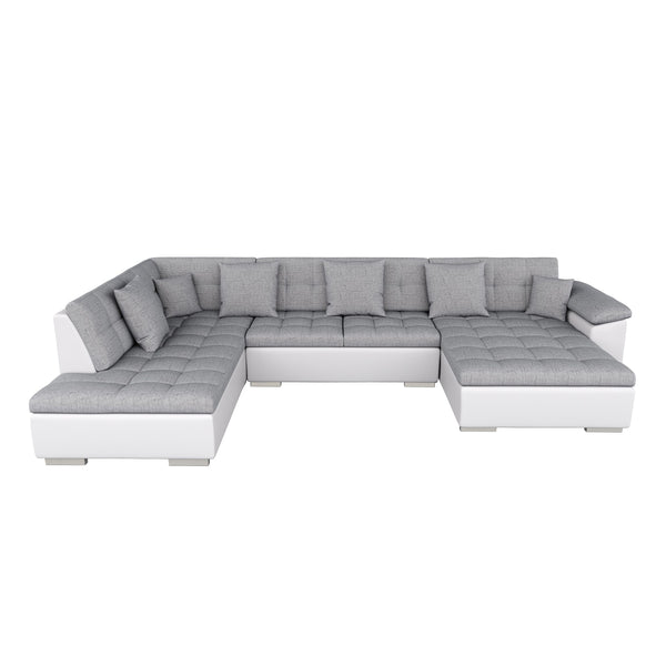 Ecksofa """"ARIA"""", weiss/grau, rechts