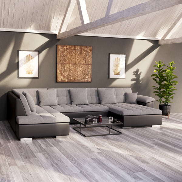 Sofa ARIA rechts schwarz grau
