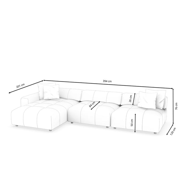 Ecksofa BONNIE links grau