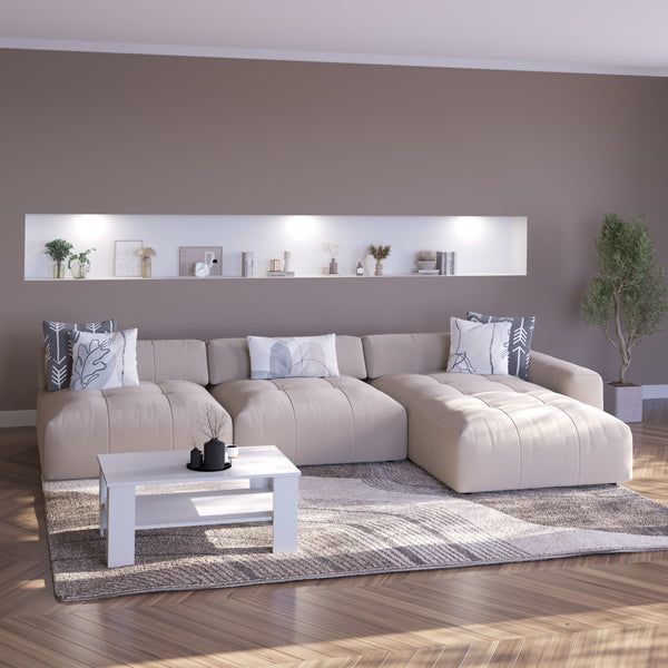 Ecksofa BONNIE rechts beige