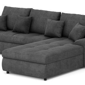 Ecksofa mit Schlaffunktion BRYNN rechts anthrazit