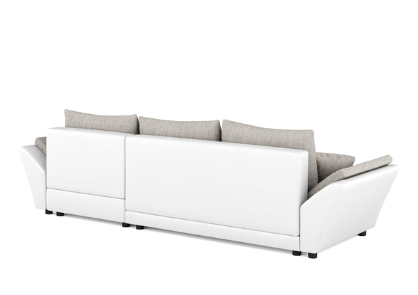 Ecksofa CAESAR weiss grau