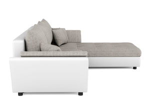 Ecksofa CAESAR weiss grau