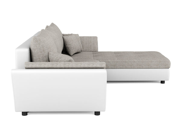 Ecksofa CAESAR weiss grau
