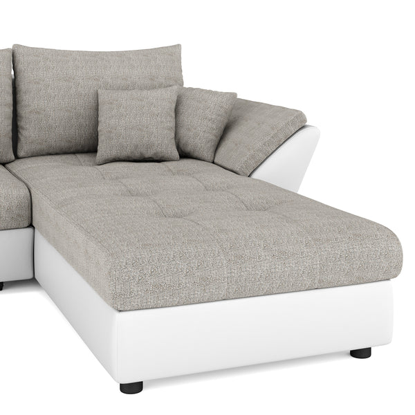 Ecksofa CAESAR weiss grau
