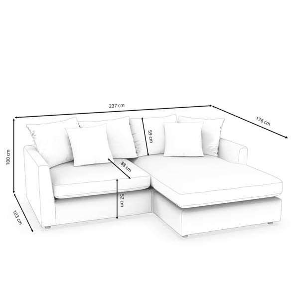 Ecksofa Cord ILONA anthrazit